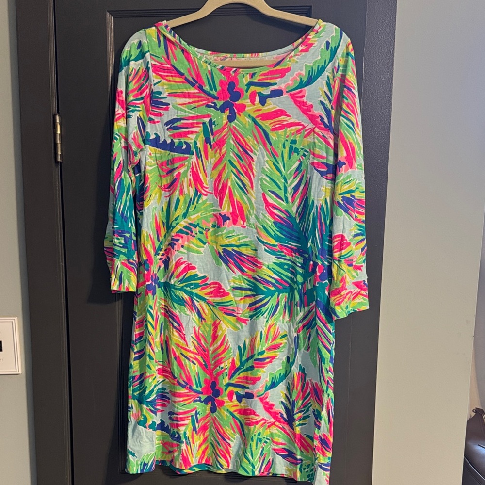 Lilly Pulitzer Vibrant Leaf Print Long Sleeve Dress